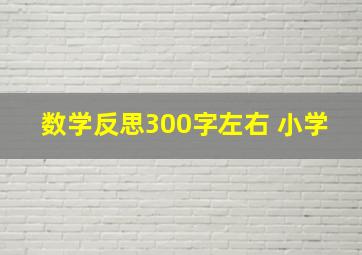 数学反思300字左右 小学